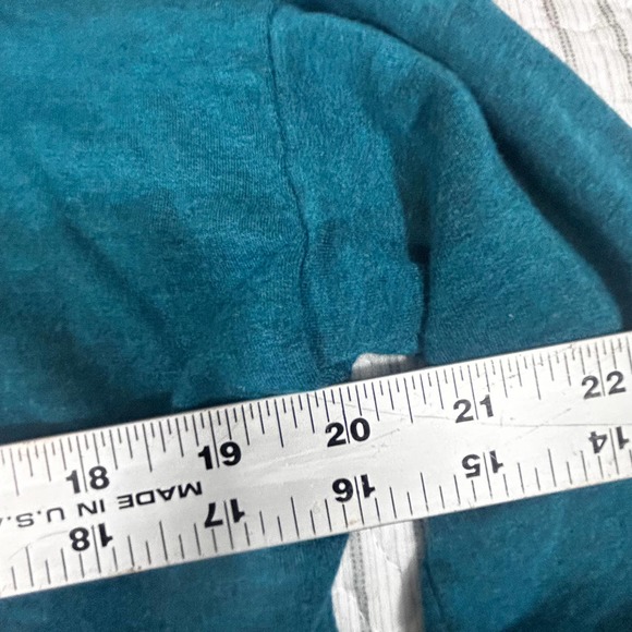 Grayson Cowl Neck Sweater Womens XS 97% Rayon 3% Spandex Made in Indonesia Teal - Picture 3 of 12